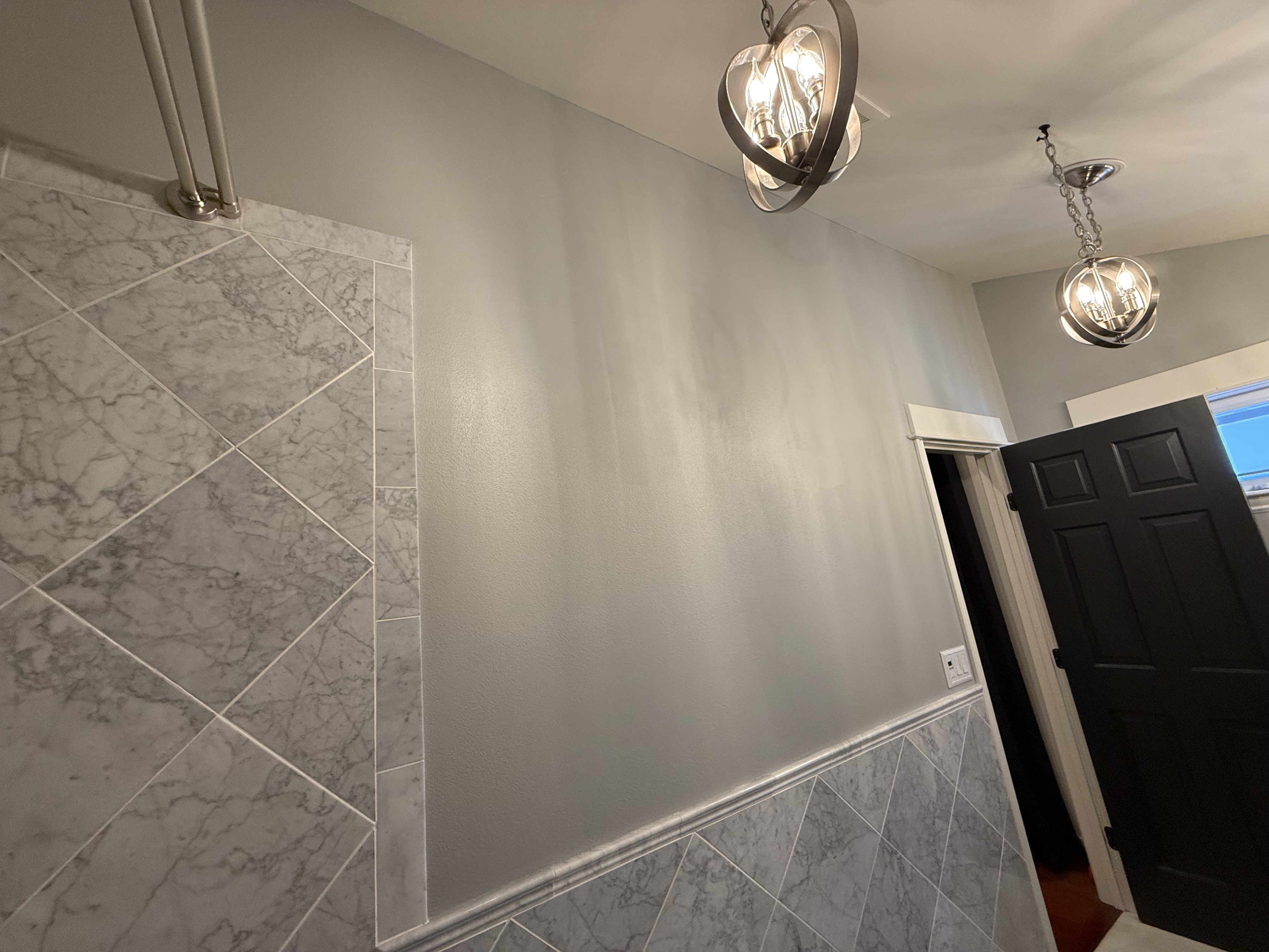 Kids towel bar kept coming loose - add blocking, ready to re install now! — after