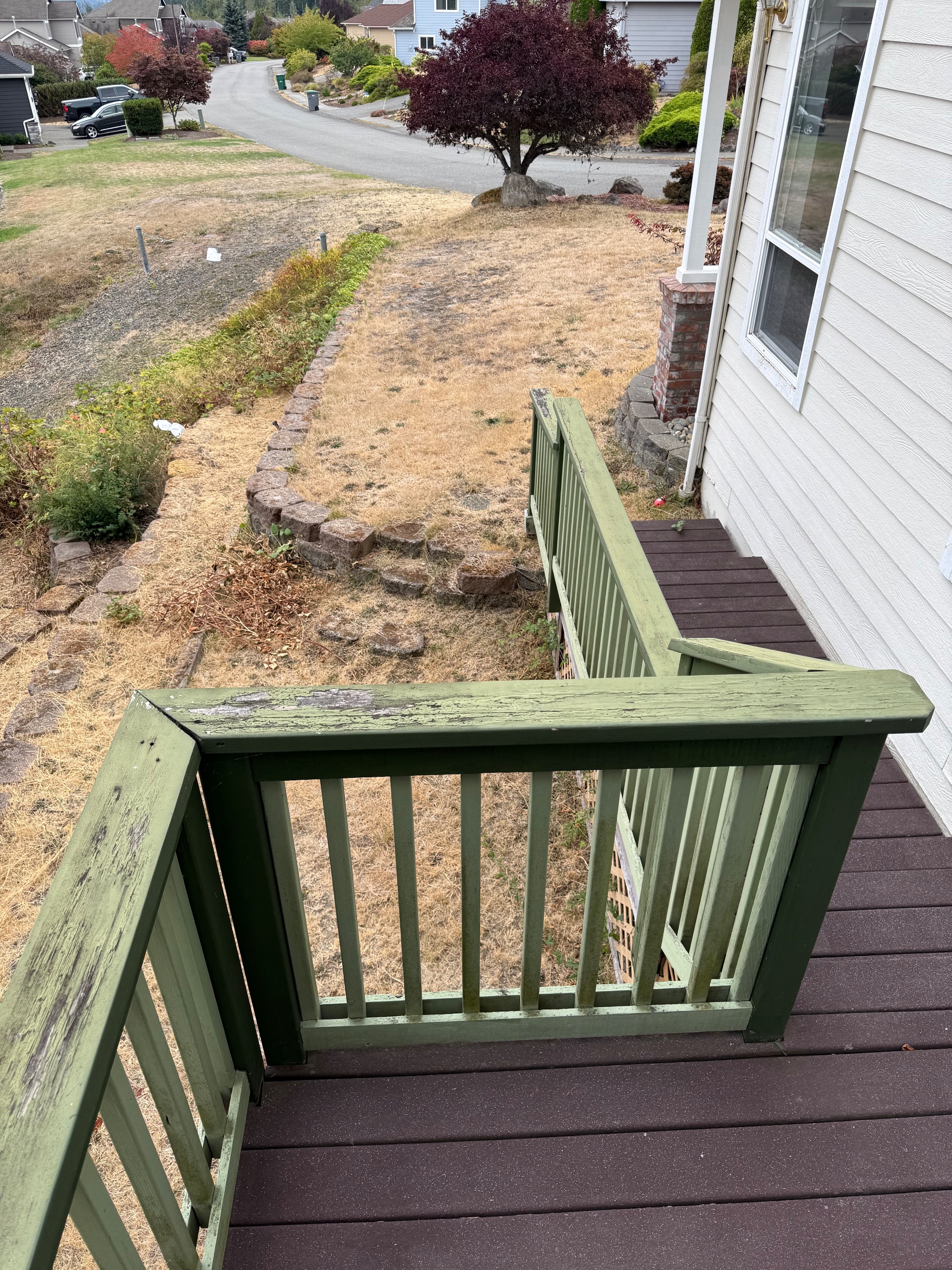 The hand rail takes the worst of the weather - simple update buys years of use — before